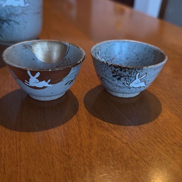 Vintage Kutani teapot & 2 cups - Picture 5 of 9